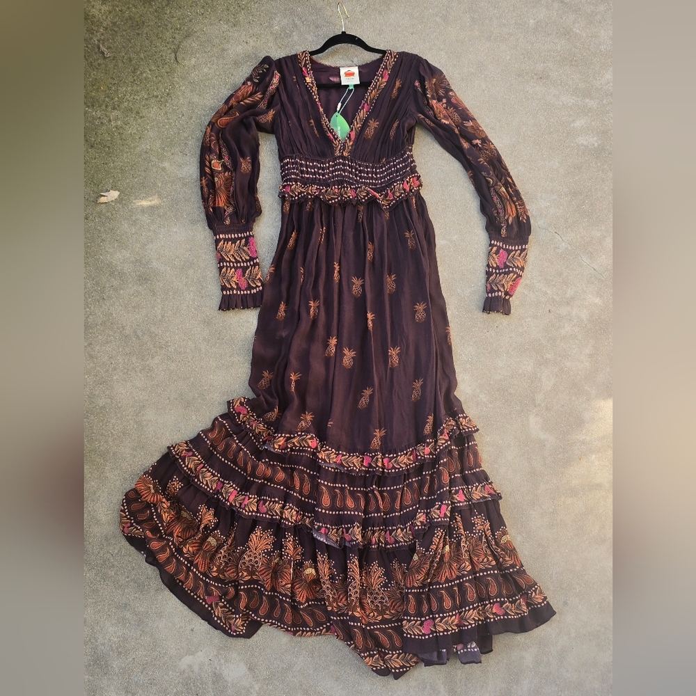 FARM Rio Long Sleeve Maxi Dress